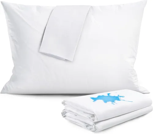 Vista 9 de FAUNNA Protectores de almohada impermeables 100% algodón, con cremallera