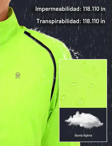 Vista 4 de Little Donkey Andy Chaqueta de ciclismo plegable para mujer, mangas Amarillo fluorescente