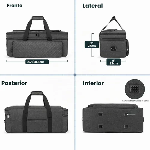 Vista 4 de LUXJA Estuche de transporte de doble capa compatible con máquina troqueladora Cricut, bolsa de 2 capas compatible con Cricut Explore Air (Air 2)