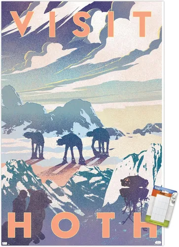 Vista 13 de Trends International Star Wars: Hoth - Póster de pared Visit Hoth, 14.725 x 22.375 pulgadas, versión enmarcada de madera de granero
