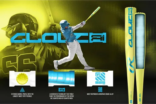 Vista 3 de Rawlings 2026 Bate de béisbol Clout AI BBCOR Caída de -3 Barril de 2 5/8 pulgadas 1 pieza de aleación