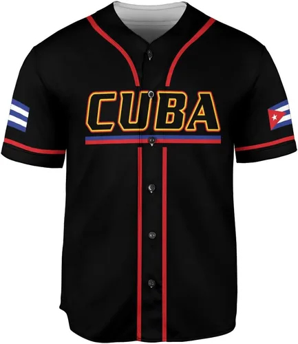 Vista 2 de Podagree - Camiseta de béisbol personalizada de Cuba, camiseta de bandera de Cuba, camiseta cubana para hombres y mujeres, camiseta cubana