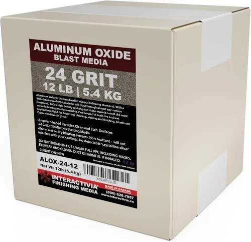 Vista 12 de Óxido de Aluminio #16 – 12 LBS – Medio de Chorro de Arena Premium Grueso de Larga Duración, Arena para Chorreadora de Alta Fuerza Abrasiva