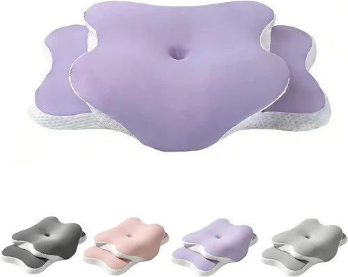 Vista 9 de Almohada cervical cervical, almohada ergonómica de espuma viscoelástica transpirable, almohadas cervicales para cuello para dormir de lado y espalda