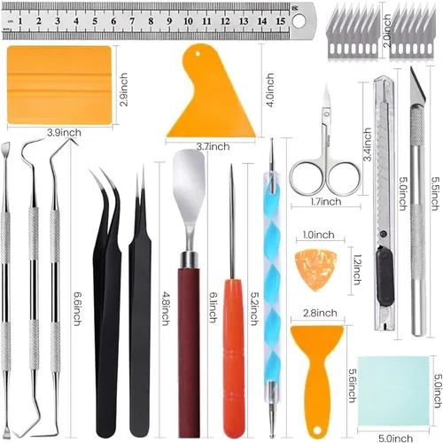 Vista 6 de SHARKOOO 35 PCS Herramientas de Deshierbe para Vinilo, Juego de Herramientas de Manualidades de Precisión para Deshierbar Vinilo, Suministros