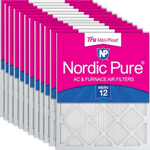 Vista 93 de Nordic Pure 20x20x1 (Tamaño real: 19 1/2 x 19 1/2 x 3/4) Filtros de aire para caldera/aire acondicionado Poly Green MERV 6 – Reduce el polvo