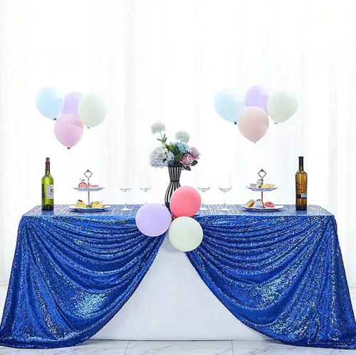 Vista 13 de Hahuho Mantel rectangular de lentejuelas de 50x80 pulgadas, color champán, mantel con purpurina para decoración de despedida de soltera, cumpleaños
