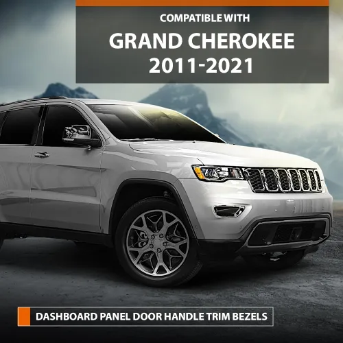 Vista 3 de CROSSDESIGN Biseles de fibra de carbono compatible con Jeep Grand Cherokee 2011-2021