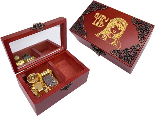 Vista 16 de Youtang You are My Sunshine - Caja de música de joyería con espejo, caja musical de madera grabada con láser, caja de música a cuerda, regalo