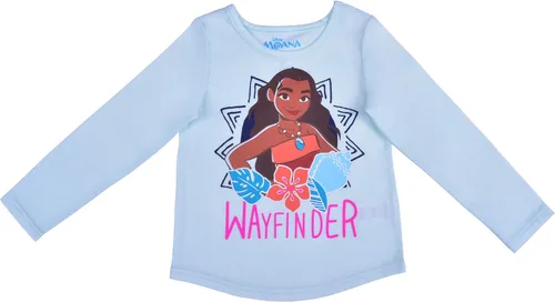Vista 2 de Disney Moana - Conjunto de camisa y pantalones deportivos de manga larga para niñas pequeñas, pequeñas y grandes, color azulazul marino