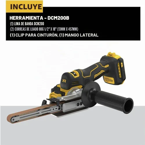 Vista 2 de DEWALT Lijadora de Banda Inalámbrica 20V MAX XR, Solo Herramienta (DCM200B)