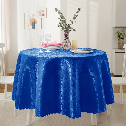 Vista 12 de Mantel cuadrado de damasco de desplazamiento verde jacquard de 52 x 52 pulgadas, mantel lavable para mesa de comedor, fiestas de buffet y campamento