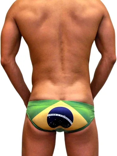 Vista 2 de Neptune Scepter Bañador sexy para hombre, diseño de bandera nacional