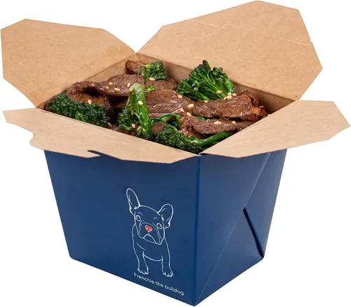 Vista 6 de Restaurantware Cajas chinas para llevar, paquete de 200 unidades, 8 onzas, resistentes a la grasa, recipientes de comida para llevar, desechables