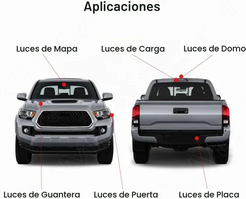 Vista 3 de Xpismii Kit de 12 piezas de luces LED interiores blancas de 6000K, paquete de repuesto para Chevy Chevrolet Silverado/GMC Sierra 1999 2000 2001 2002