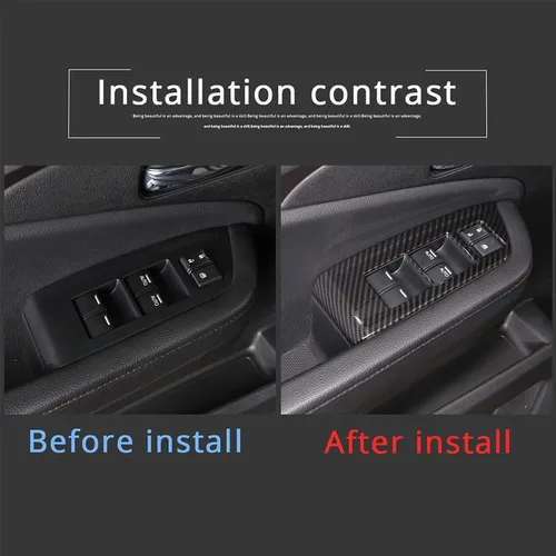 Vista 4 de 4 piezas Panel de Interruptor de Elevación de Ventana Marco Cubierta Moldura para Honda Pilot 2016-2022/Passport 2019-2023, Material ABS Accesorios