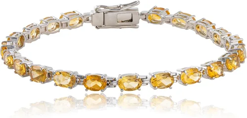 Vista 9 de MAX + STONE Pulsera de Tenis de Plata de Ley 925 con Piedras Natales para Mujeres Azul Zafiro creado