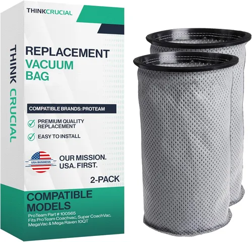 Vista 2 de 1 bolsa de aspiradora reutilizable de repuesto de 10 cuartos de galón, compatible con ProTeam Parte # 100565, compatible con ProTeam Coachvac, Super