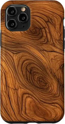 Vista 28 de iPhone 7 Plus/8 Plus elegante estampado de grano de madera marrón intenso estuche con estampado