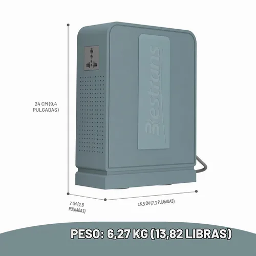 Vista 5 de Transformador elevador de 2000 W, convertidor de 110 V a 220 V, convertidor de voltaje resistente de 110 V-120 V a 220 V-240 V con dos tomas Gris
