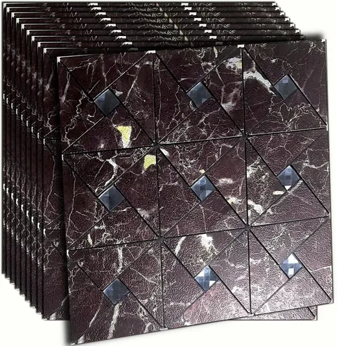 Vista 7 de XUANINY Azulejo autoadhesivo de 10 hojas para salpicaduras, molino de viento y vidrio, azulejos de mosaico de aluminio de metal para decoración