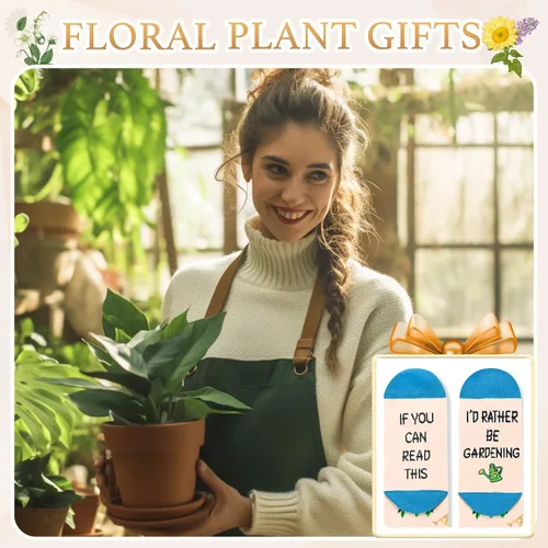 Vista 5 de Zmart Plant Gifts - Funny Sunflower Plant Socks, Gardening Gifts for Women