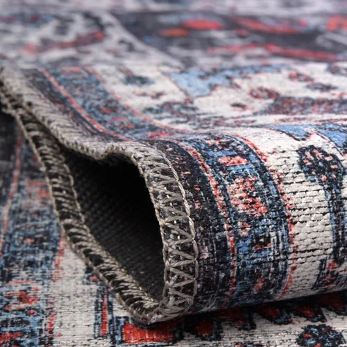 Vista 6 de Unique Loom Mangata Collection - Alfombra de área Mahtaab (Runner 2' 0" x 5' 0", negro/azul)