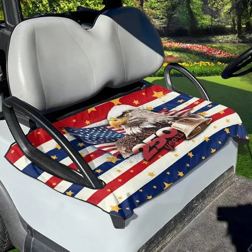 Vista 7 de AFPANQZ Toalla personalizada para cubierta de asiento de carrito de golf, añade tu texto, imagen, logotipo, nombre, protector de asiento de carrito