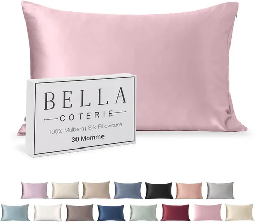 Vista 8 de Bella Coterie - Funda de almohada de seda de lujo para cabello y piel Champán