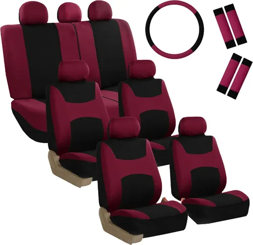 Vista 10 de FH Group FB030217 - Juego de fundas de asiento de tela ligera y transpirable, compatible con bolsa de aire y divisiones. Se adapta a la mayoría