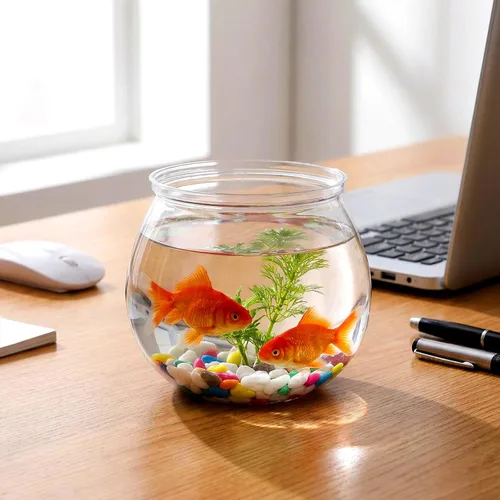 Vista 7 de Ipetboom Pescadera de plástico – 5.5 x 4.5 pulgadas redondo para pecera irrompible – Jarrón hidropónico de globo transparente, maceta hidropónica