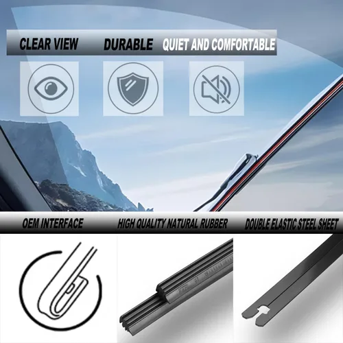 Vista 4 de ATTKE Escobillas limpiaparabrisas delanteras de calidad OEM para Jeep Wrangler 1997-2006/Porsche 911 1978-1994/Suzuki Samurai 1986-1995