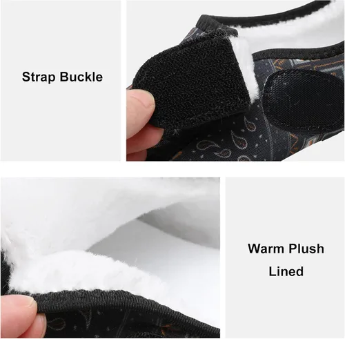 Vista 5 de L-RUN - Pantuflas de casa para mujeres y hombres, para interiores y exteriores, zapatos para el hogar, pantuflas cálidas y antideslizantes