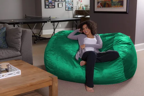 Vista 2 de Puf grande de 6 pies Sofa Sack Bean Bags, Microfibra, Aqua Marine