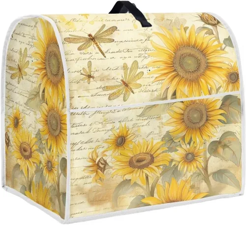Vista 38 de Funda para batidora con estampado de girasol y bandera americana, cubierta protectora contra el polvo, adecuada para la mayoría de los modelos