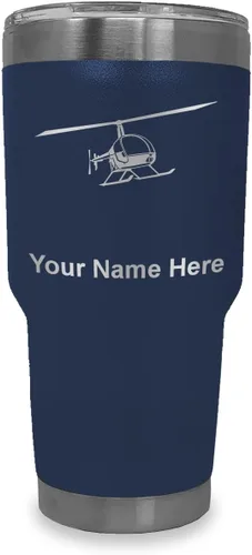 Vista 17 de LaserGram Vaso aislado al vacío de 20 onzas, helicóptero 2, grabado personalizado incluido (negro)