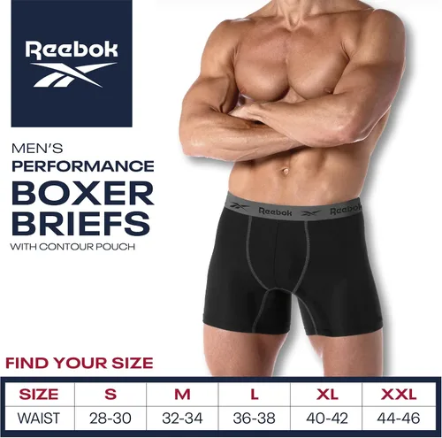 Vista 7 de Reebok Paquete de 3 calzoncillos tipo bóxer de secado rápido que absorben la humedad para hombre