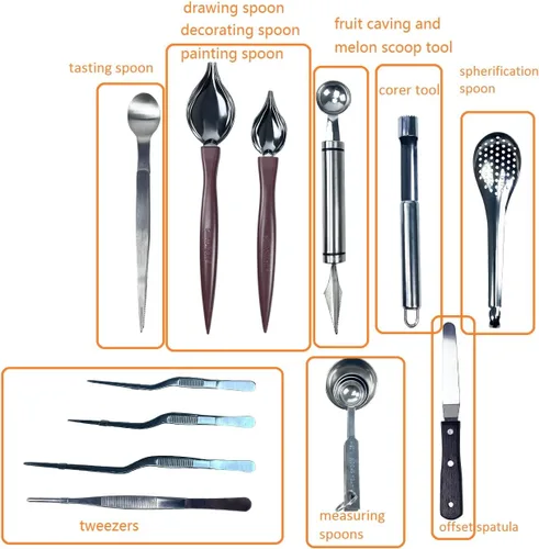 Vista 6 de DUEBEL Kit de chapado de chef profesional, juego de chapado culinario de 12 piezas, acero inoxidable (12 piezas)
