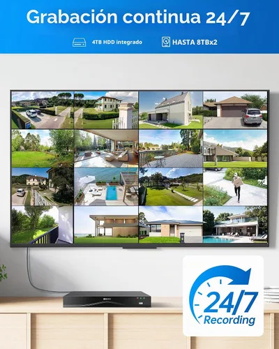 Vista 7 de ZOSI Sistema de cámara de seguridad PoE de 16CH 4K, 8X cámaras metálicas