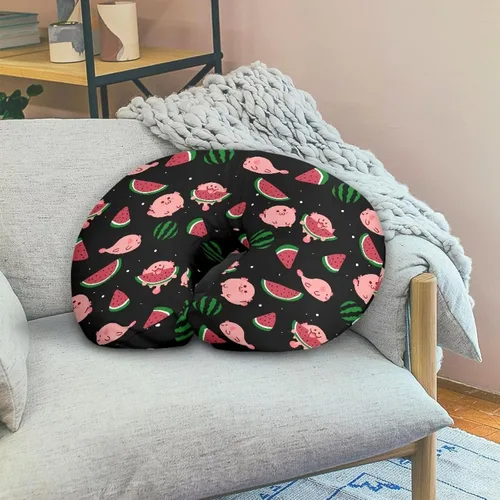 Vista 4 de Funda de almohada de lactancia Axolotl Sandía para almohadas de lactancia materna, funda de almohada de lactancia para recién nacido, se adapta a