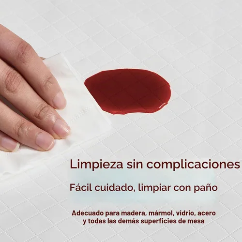 Vista 7 de Newbridge Protector acolchado impermeable de corte para adaptarse a la mesa con reverso de franela, resistente al calor, se limpia con un paño