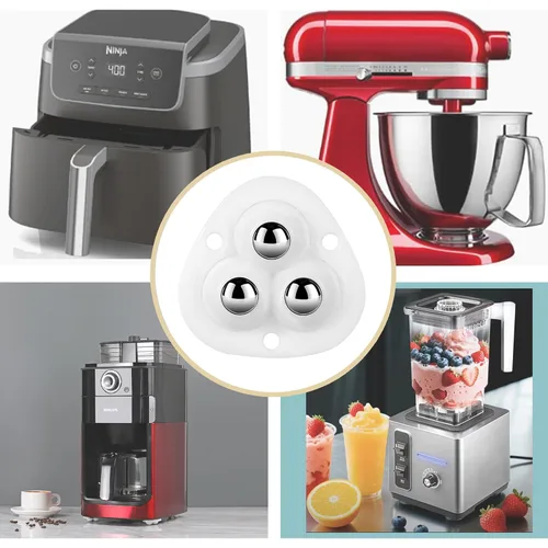 Vista 4 de 4 ruedas pequeñas para electrodomésticos, deslizadores giratorios adhesivos, mini ruedas universales autoadhesivas, caja de almacenamiento de Negro