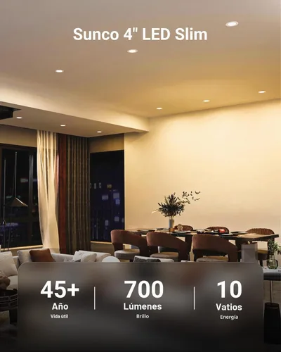 Vista 2 de Sunco - Paquete de 24 luces LED empotrables de 4 pulgadas, luz de techo delgada sin lata, 700 LM, 10W, CCT seleccionable