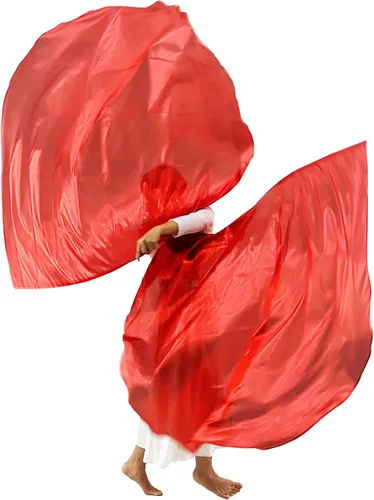 Vista 10 de Wuchieal Juego de 2 banderas de alabanza de 55 pulgadas con varillas flexibles, semicírculo, alabanza, alas de ángel, para danza, iglesia, oro
