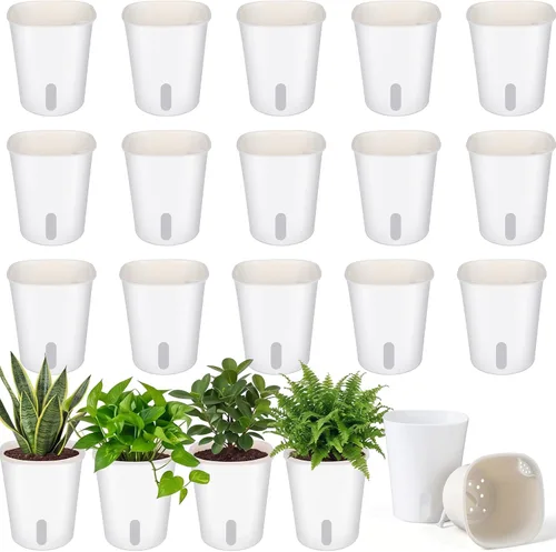 Vista 17 de Ziliny 20 piezas de 3.74 pulgadas Macetas de riego automático Macetas de riego automático para plantas de interior Macetas de plástico para jardín