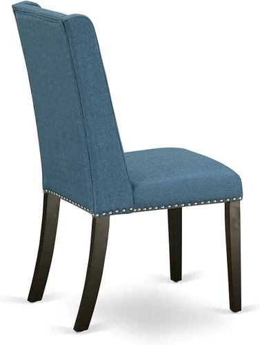 Vista 11 de East West Furniture DLFL3-ABK-21 - Juego de mesa de comedor de 3 piezas contiene una mesa de cocina redonda con gotas y 2 sillas de comedor Parsons