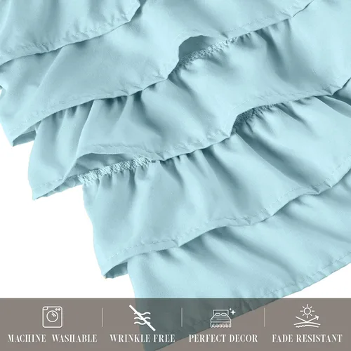 Vista 5 de Elegant Comfort Leila Collection - Falda de cama con múltiples volantes, 1500 hilos por pulgada cuadrada, calidad egipcia, con volantes antipolvo