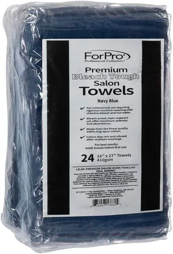 Vista 8 de ForPro Professional Collection Toallas prémium Bleach Tough para salón, color negro, 100% algodón, a prueba de blanqueador, resistentes a