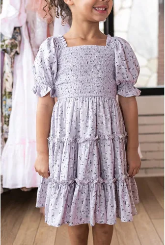 Vista 4 de Vestidos de mamá y yo a juego, conjunto de verano bohemio, cuello cuadrado, mangas con volantes, vestido floral escalonado para mujeres y niñas