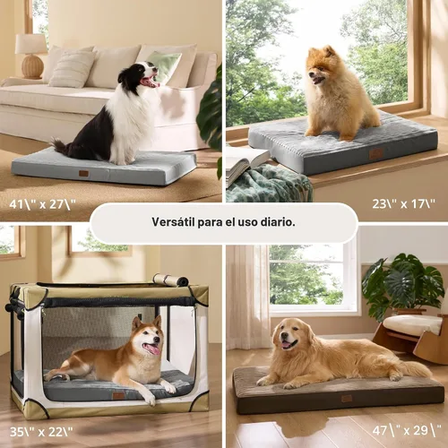 Vista 7 de Bedsure ComfyFleece Cama para perros pequeños, camas ortopédicas para mascotas con funda extraíble lavable, no impermeable, alfombrilla de espuma